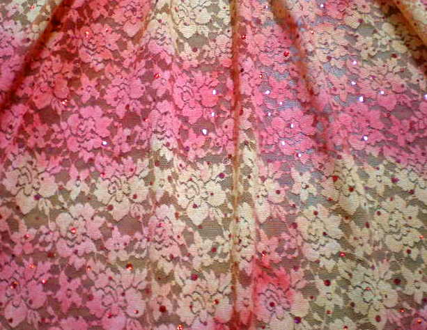 1.Coral-Orchid Tie Dye Sparkle Lace